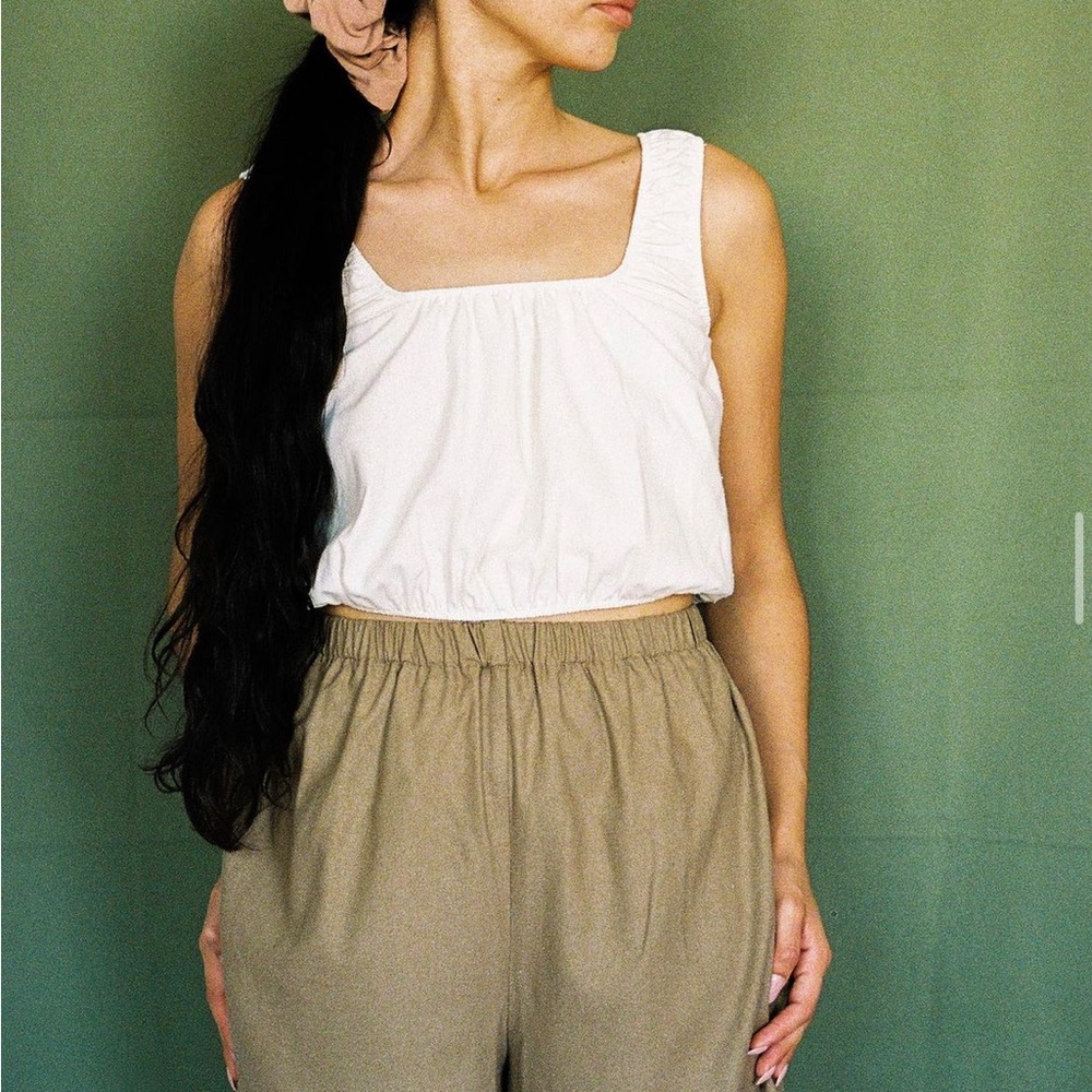 Ozma Silk Noil Una Crop Top